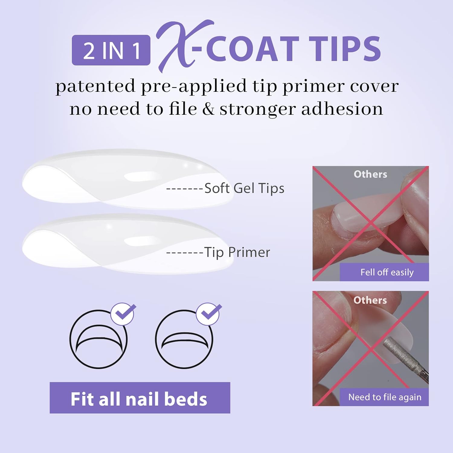 BTArtboxnails XS Short Almond Gel Nail Tips - Pre Colored Milky White Soft Gel Nail Tips, Milky White Press on Nails, Natural XCOATTIPS