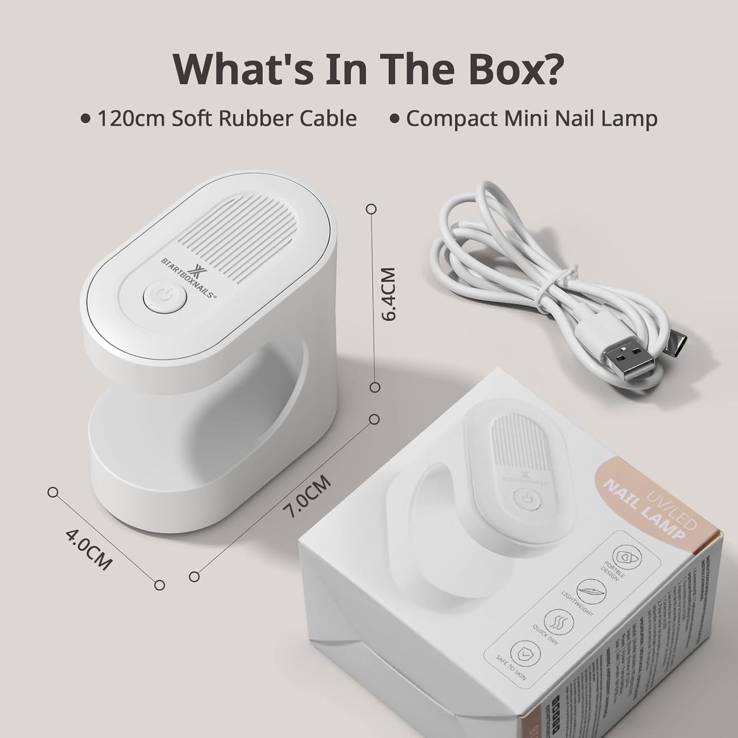 BTArtboxnails Handy Mini Nail Lamp - Fast Cure UV LED Nail Lamp for Gel Nails, 6W Nail Light with 2 Timer for All Gel Polish
