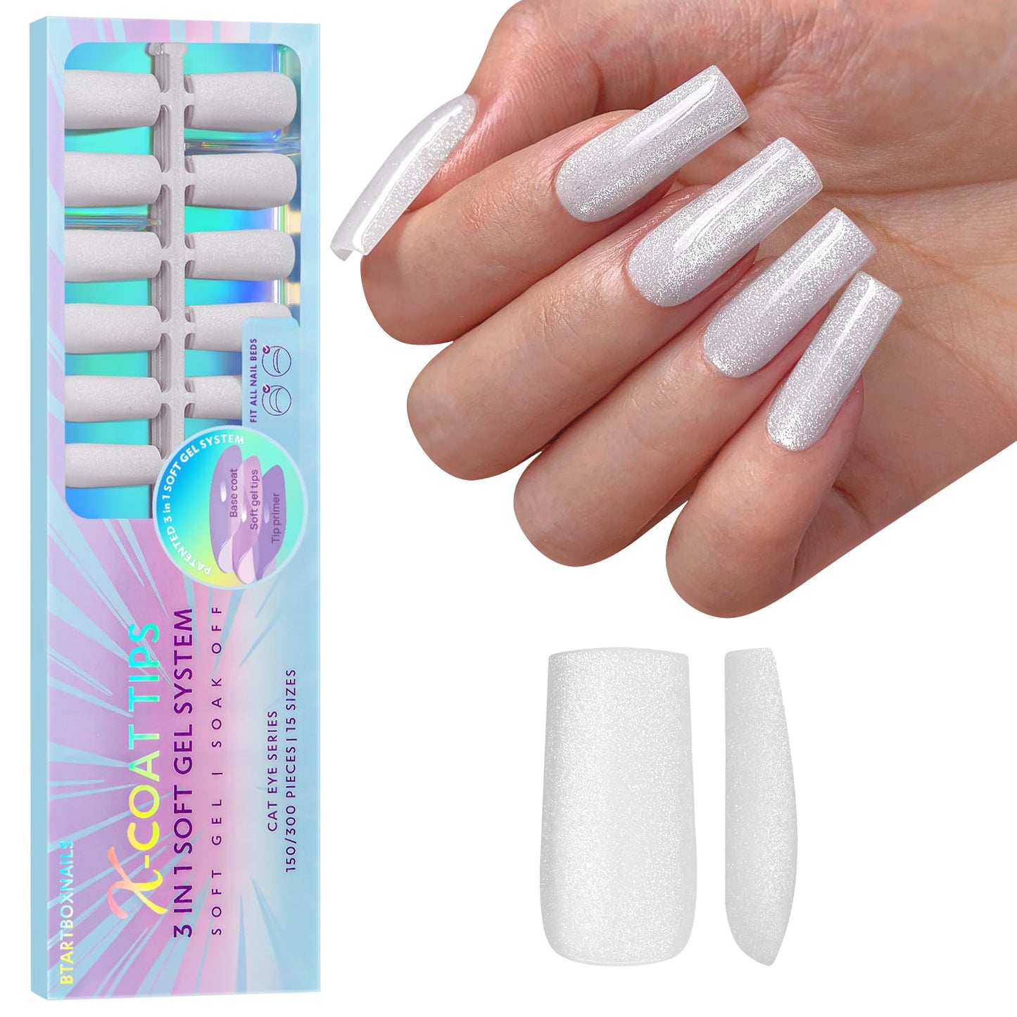 BTArtboxnails Nail Tips Builder Gel - Long Lasting 15ml Builder Gel with Portable Nail Lamp for French XCOATTIPS, 30+Days French Protection Duo Nail Extension Tool for Nail Art