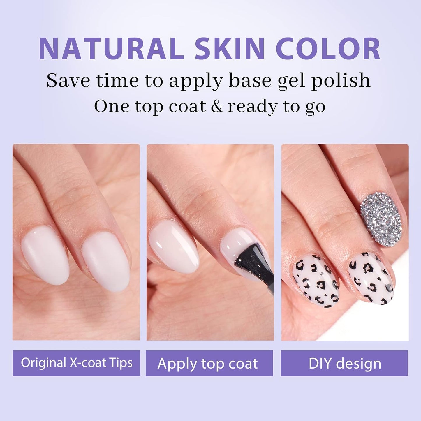 BTArtboxnails XS Short Almond Gel Nail Tips - Pre Colored Milky White Soft Gel Nail Tips, Milky White Press on Nails, Natural XCOATTIPS