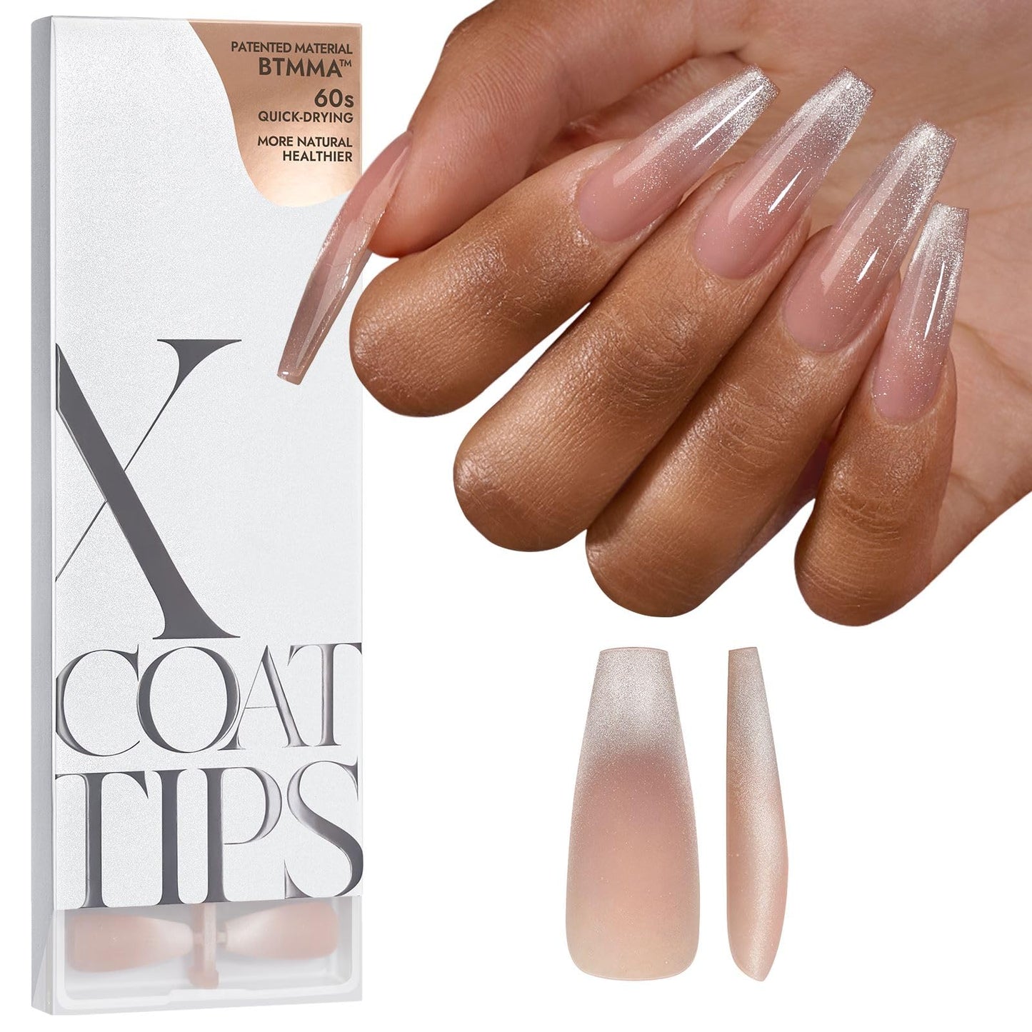 BTArtboxnails Nail Tips Builder Gel - Long Lasting 15ml Builder Gel with Portable Nail Lamp for French XCOATTIPS, 30+Days French Protection Duo Nail Extension Tool for Nail Art