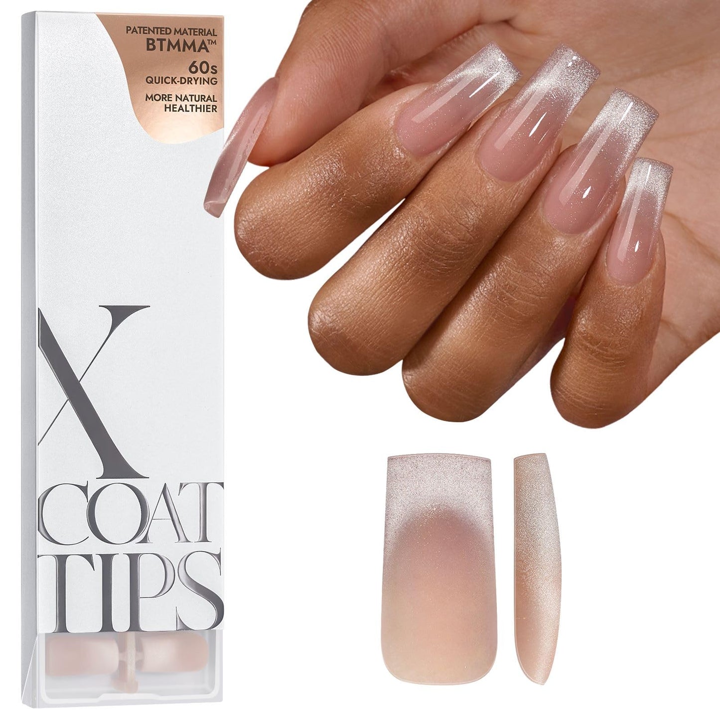 BTArtboxnails Nail Tips Builder Gel - Long Lasting 15ml Builder Gel with Portable Nail Lamp for French XCOATTIPS, 30+Days French Protection Duo Nail Extension Tool for Nail Art
