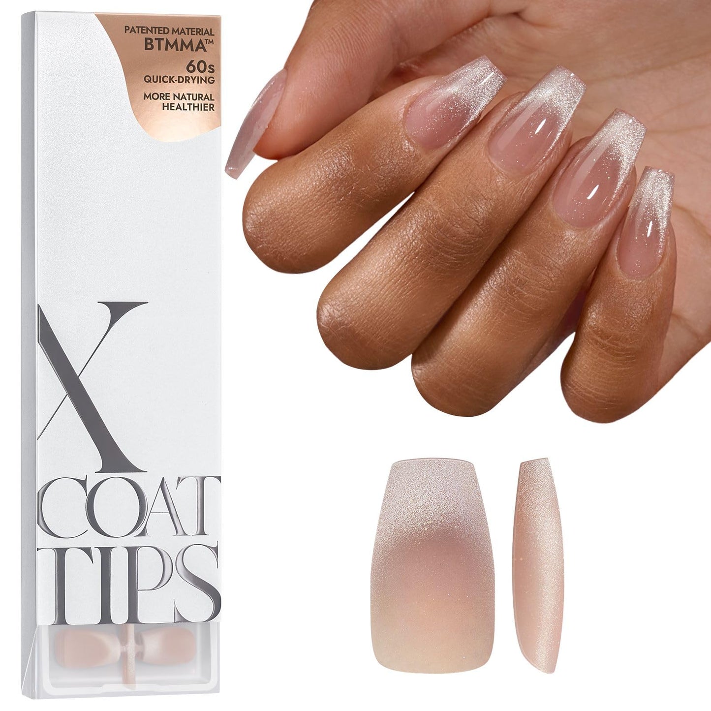 BTArtboxnails Nail Tips Builder Gel - Long Lasting 15ml Builder Gel with Portable Nail Lamp for French XCOATTIPS, 30+Days French Protection Duo Nail Extension Tool for Nail Art