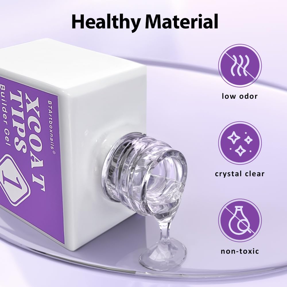 BTArtboxnails XCOATTIPS Protecting Builder Gel for Nails, No Chipping for Salon Effect 30+Days Long-lasting 15ml