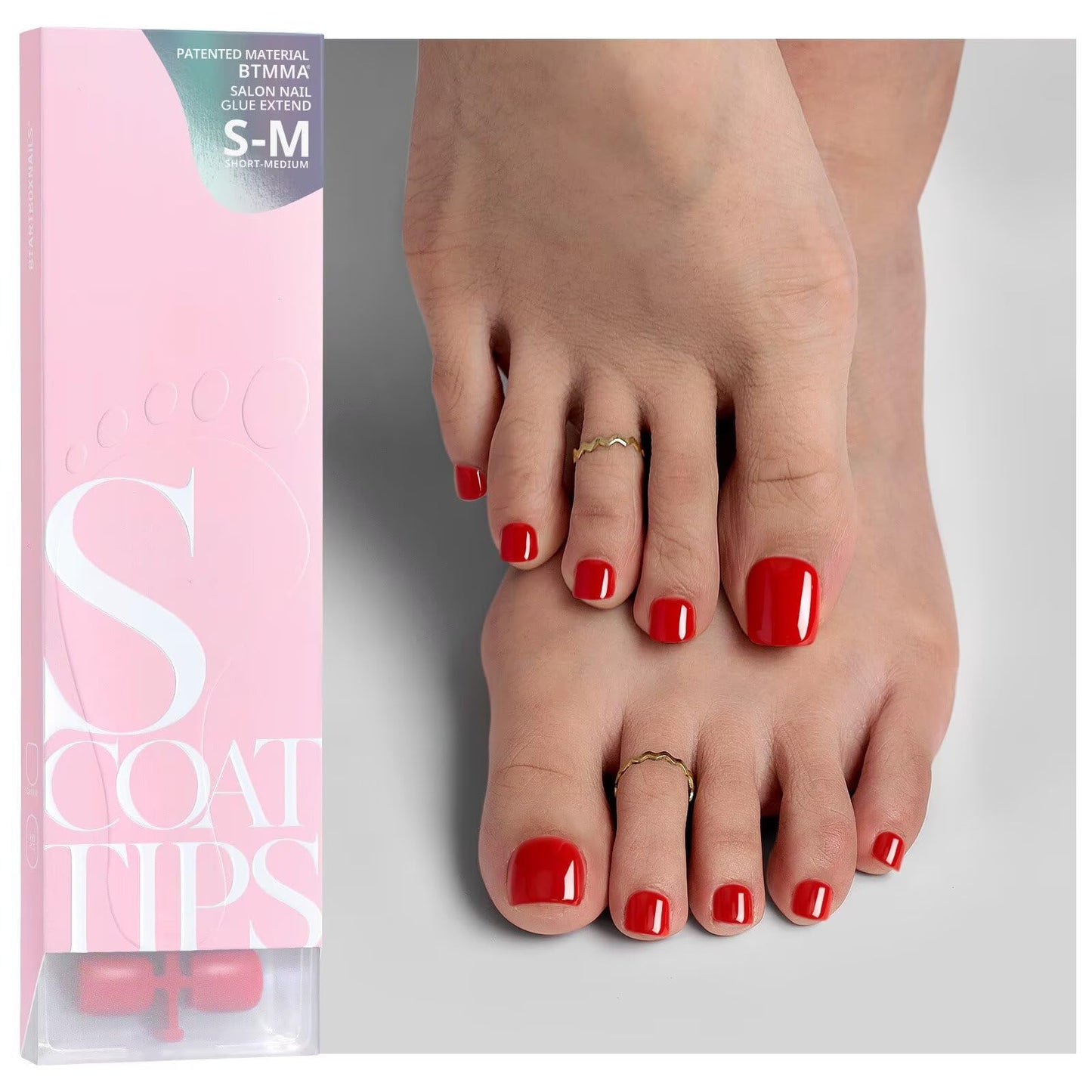 BTArtboxnails XCOATTIPS Toe Nail Tips - Short French Tip Press On Toenails, 160Pcs Pink Soft Gel Toe Nail Tips, Soak Off Fake Toe Nail Extensions