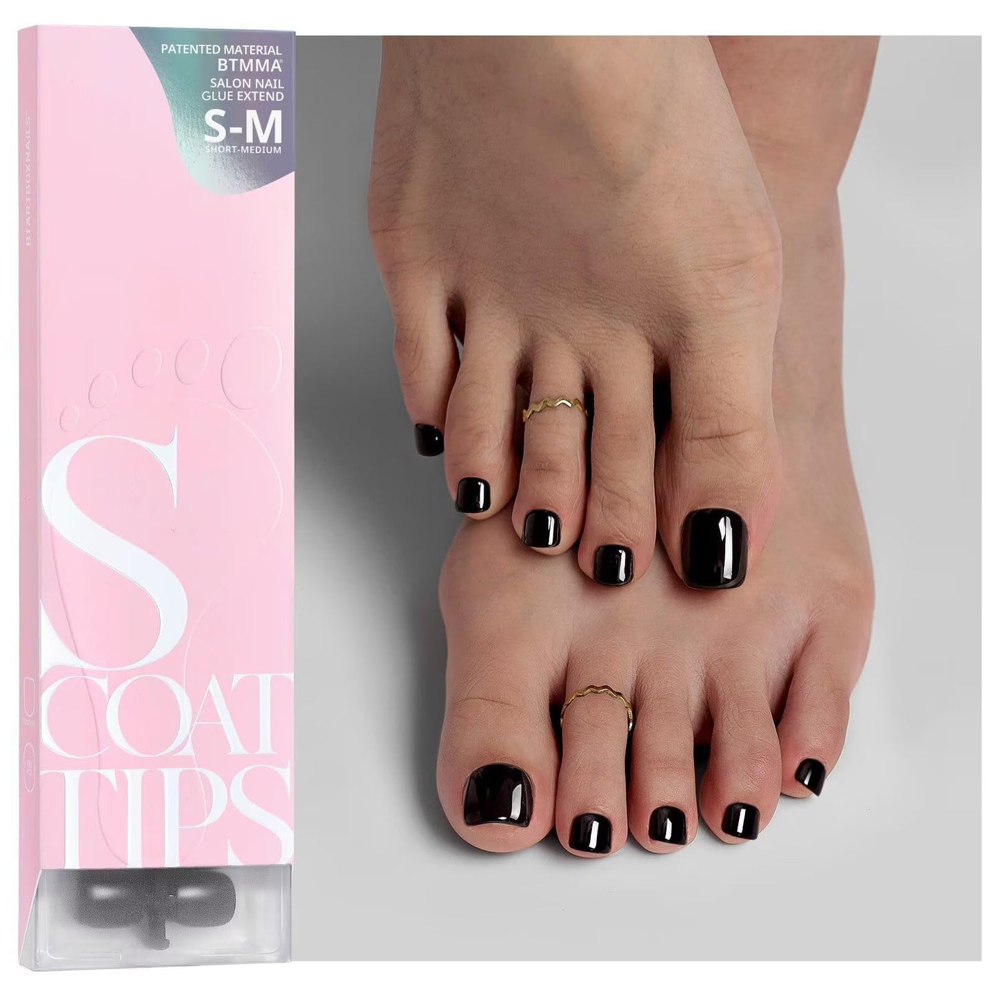 BTArtboxnails XCOATTIPS Toe Nail Tips - Short French Tip Press On Toenails, 160Pcs Pink Soft Gel Toe Nail Tips, Soak Off Fake Toe Nail Extensions