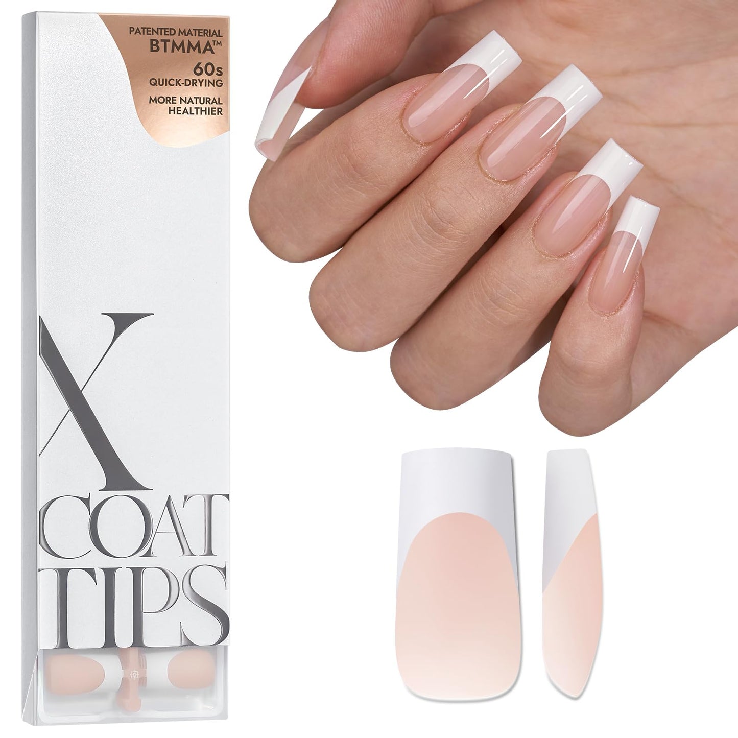 BTArtboxnails XCOATTIPS French Protecting DUO Builder Gel and Top Coat Set - Protect French Tips, No More Chipping