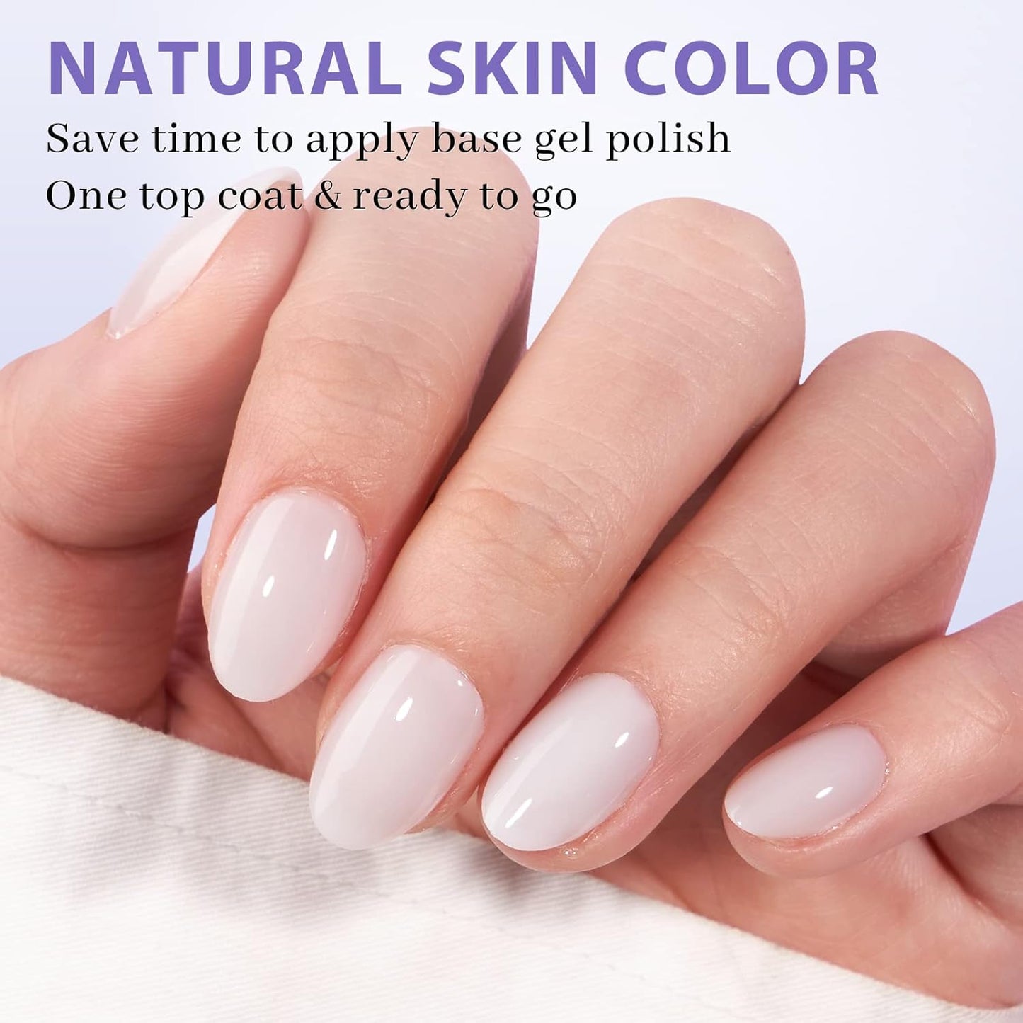 BTArtboxnails XS Short Almond Gel Nail Tips - Pre Colored Milky White Soft Gel Nail Tips, Milky White Press on Nails, Natural XCOATTIPS