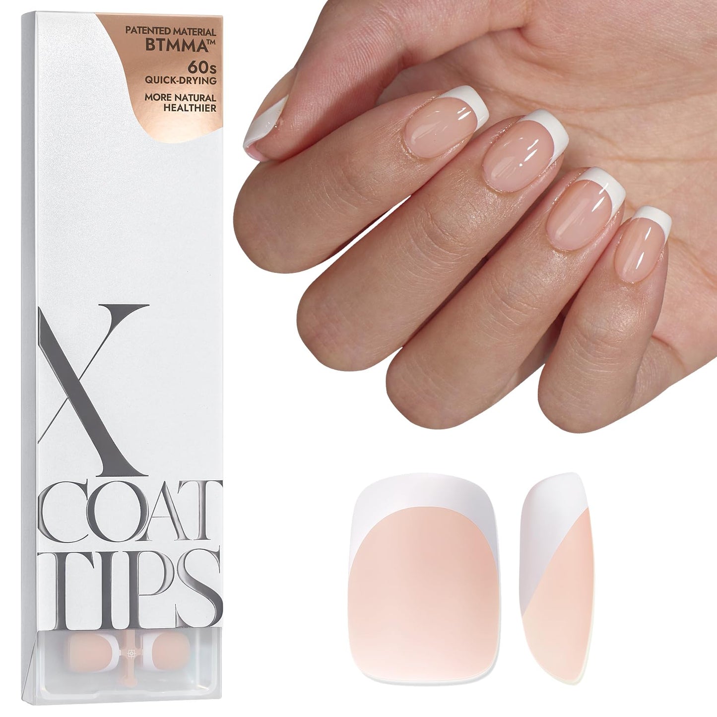 BTArtboxnails XCOATTIPS French Protecting DUO Builder Gel and Top Coat Set - Protect French Tips, No More Chipping