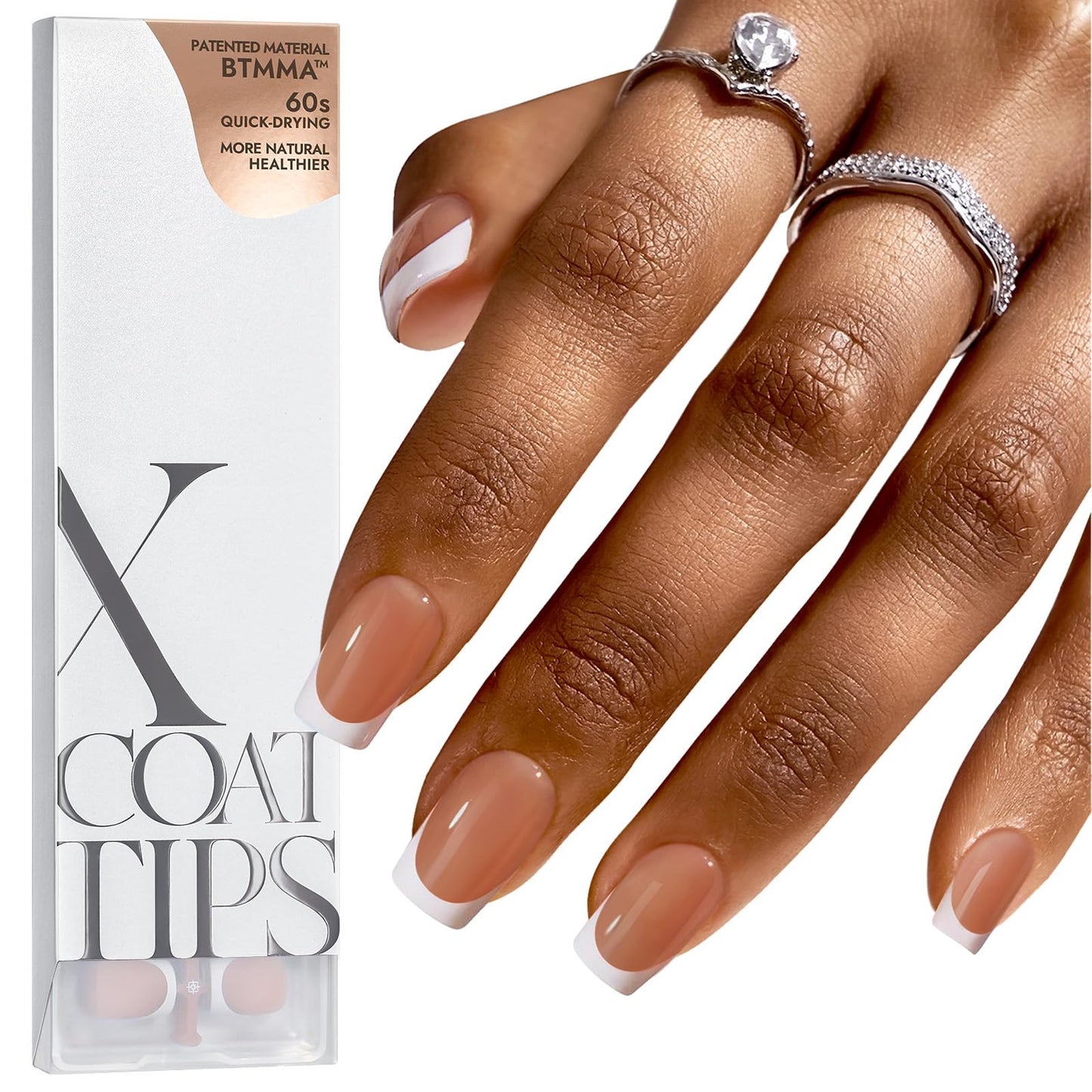 BTArtboxnails XCOATTIPS French Protecting DUO Builder Gel and Top Coat Set - Protect French Tips, No More Chipping