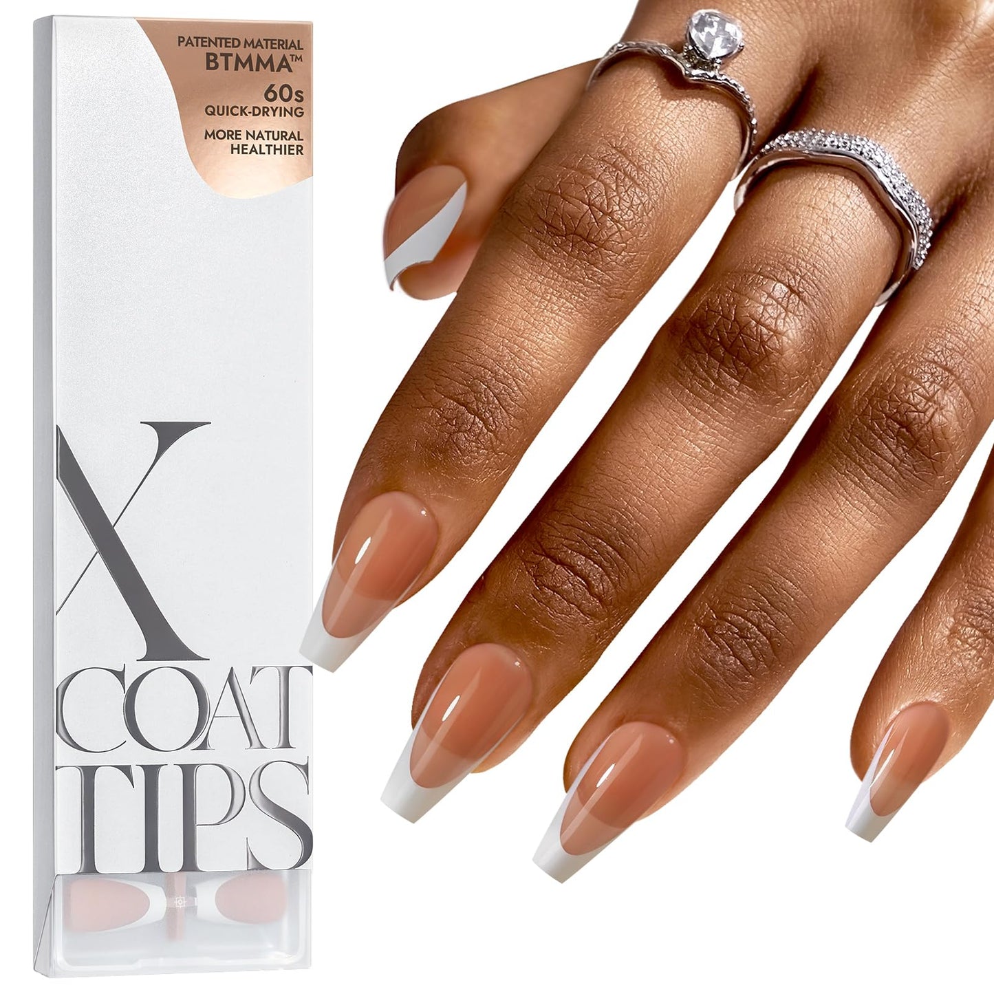 BTArtboxnails XCOATTIPS French Protecting DUO Builder Gel and Top Coat Set - Protect French Tips, No More Chipping